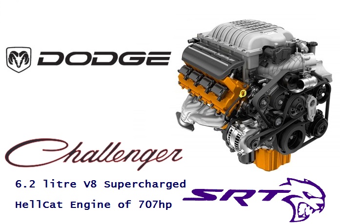 Dodge Challanger SRT Hellcat 707hp Engine